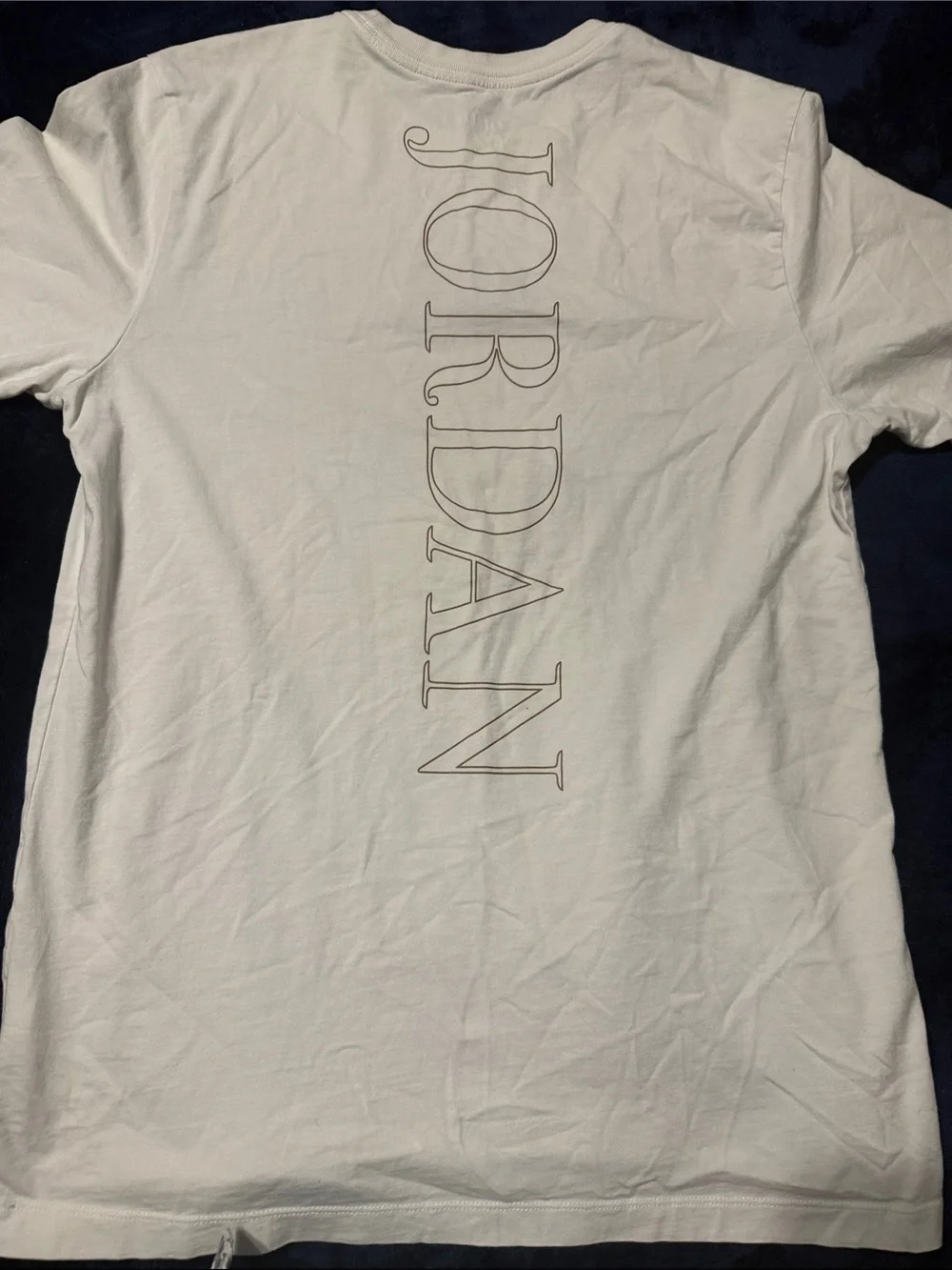 Jordan White Short-Sleeve Tee with Vertical Logo Men’s M RARE